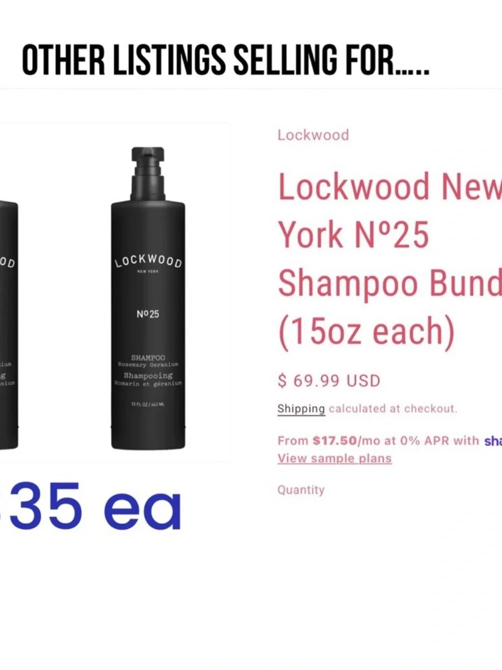SHAMPOO by LOCKWOOD NEW YORK No.25 ROSEMARY🌿 GERANIUM - 15 fl.oz
